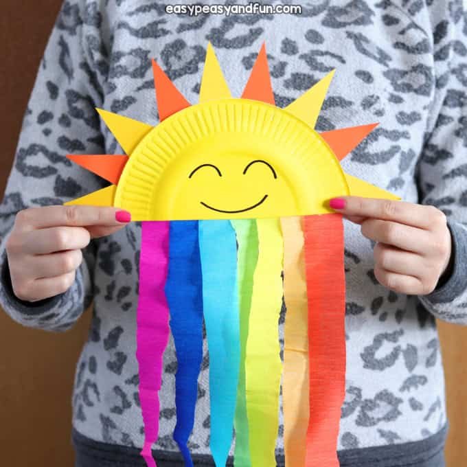 21 Easy Spring Crafts For Kids 14 Paper Plate Rainbow Craft