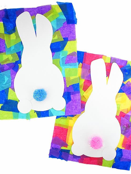 21 Easy Spring Crafts For Kids 13 handprint bunny tail craft