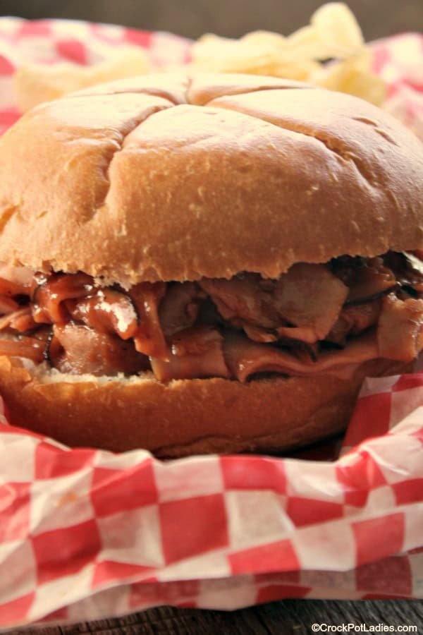 Crock Pot BBQ Ham Sandwiches 1