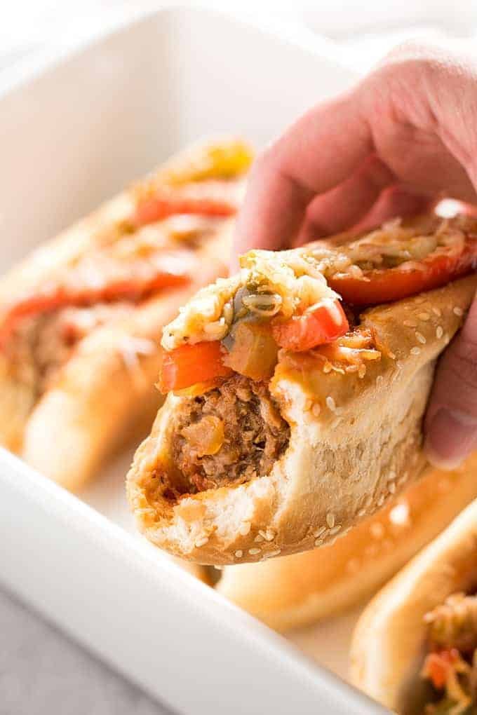 crockpot sausage and peppers1