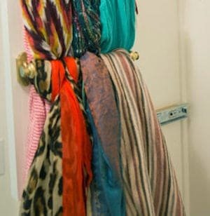 DIY slide out scarf organizer